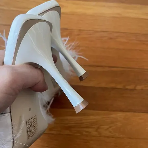 Jeffrey Campbell White Feather Heels 8 - Picture 6 of 8